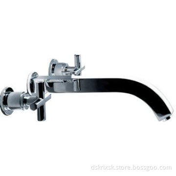 Brass Polished 3 Hole Bathtub Mixer Taps , Chrome Finished